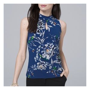 White House Black Market Bloom Halter Top